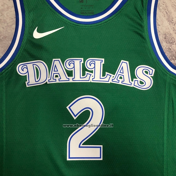 Maglia Dallas Mavericks Kyrie Irving #2 Hardwood Classics 2022-23 Verde
